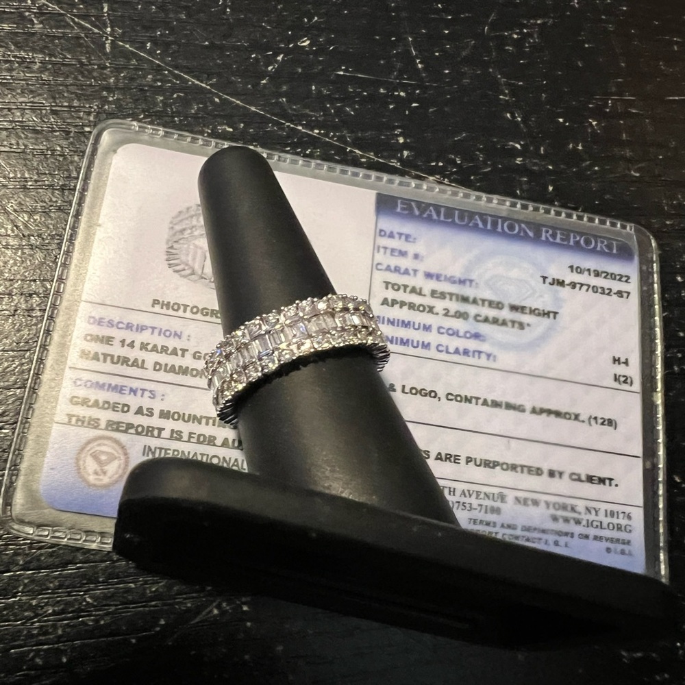 Approx.2.00 Carat Natural Diamond Stretchable Eternity Band Ring  14K White Gold